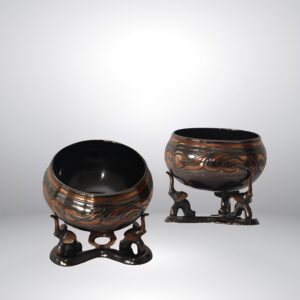 Brass Three Elephant and Bowl