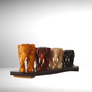 Wooden Elephant in row